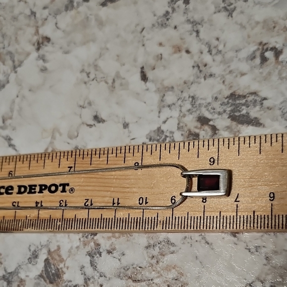 Artisan Sterling Silver Necklace with Garnet - Picture 5 of 10